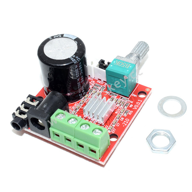 #28283 12V Mini Hi-Fi PAM8610 2X10W Audio Stereo Amplifier Board Dual Channel