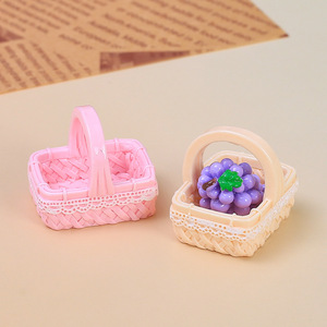 Panier à main en dentelle 3D, jouet alimentaire, accessoires faits main DIY, composants en résine à coller, kit de matériaux pour boucles de chaussures perforées - Product Image 4