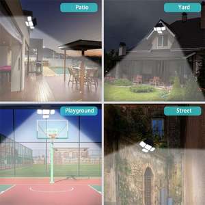 Lampu Dinding Keamanan Tenaga Surya Generasi Baru 333LED Sensor Gerak 3-Kepala Lampu Sorot LED untuk Rumah Dek Pagar Taman Patio Garasi - Product Image 5