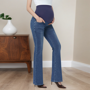 Leggings de maternité pour femmes, nouvelle arrivée, leggings de maternité taille haute, leggings de maternité respirants de haute qualité, jeans en denim bleu vintage - Product Image 1