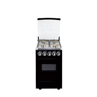 Cuisinière à gaz autonome 4 brûleurs avec four, taille 50x50cm, support en fonte, four à gaz avec ventilateur de convection, brûleurs en aluminium, appareil de cuisine