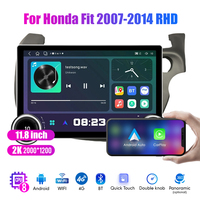 11.8 inci berlian tombol ganda 2K QLED layar 2 Din Radio mobil Android untuk Honda Fit 2007-2014 RHD Stereo mobil Android