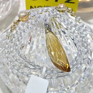 Collier pendentif en citrine de Madère de qualité AAA naturelle, découpé et imprimé, cristal de citrine, pierre de succès, bijoux de mode pour femmes - Product Image 1