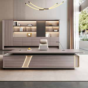 Kunden spezifische hochwertige Möbel Modularer Holz-und Epoxid-L-förmiger Schreibtisch Weißer Executive-Büro tisch für zwei Personen - Product Image 4