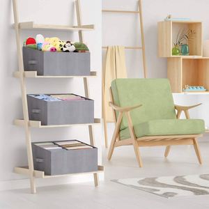 Panier de rangement trapézoïdal de haute qualité, lot de 3, avec cloison, fournisseur de bacs de rangement pliables ouverts pour l'organisation de la maison - Product Image 6