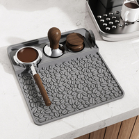 Tapis de presse à café en silicone avec bords surélevés antidérapants, adapté aux tapis d'angle de bar et aux tapis de rangement pour plateau de presse