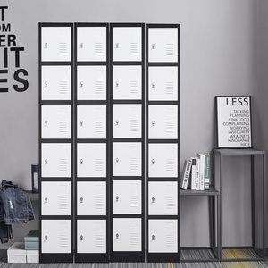 71" Heavy-Duty Steel <b>Locker</b> Cabinet (6-Door 6-Tier) - Secure Storage for School <b>Lockers</b>, Office Employee, Gym & Home - Product Image 1