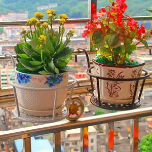 Hanging <b>Basket</b> Iron <b>Plant</b> Holder Round Wall Mounted <b>For</b> Balcony Indoor Use - Product Image 1