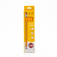 Vente en gros de crayons en tilleul hexagonaux jaunes avec gomme Papeterie de couleur pour l'écriture et le dessin pour les promotions
