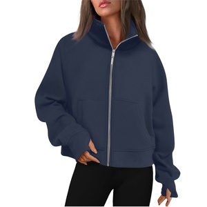Sudadera Deportiva Personalizada para Mujer, Manga Larga, Cuello Alto, Holgada, Informal, Chaqueta Deportiva para Mujer - Product Image 5