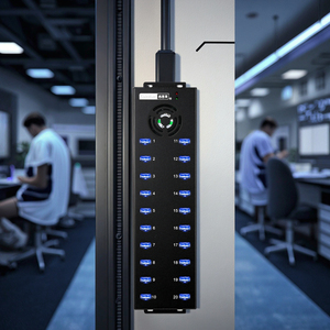 Sipolar 20 Cổng <span class=keywords><strong>USB</strong></span> 2.0 Hub 20 Bộ Sạc Và Cổng Đồng Bộ Với Bộ Chuyển Đổi Nguồn Máy Tính Để Bàn 12V 10A A-805P - Product Image 1