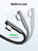 Câble USB C UGREEN, câble USB A vers USB C à angle droit, coque en alliage de zinc de haute pureté, cordon tressé, design humanisé à 90 degrés