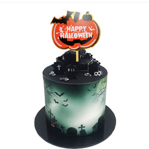 แผ่นท็อปเปอร์ตกแต่งเค้ก,แผ่นตกแต่ง<span class=keywords><strong>ฟักทอง</strong></span>ของตกแต่งด้านบนสำหรับงานเลี้ยงฮาโลวีนวันคริสต์มาสใหม่ - Product Image 3