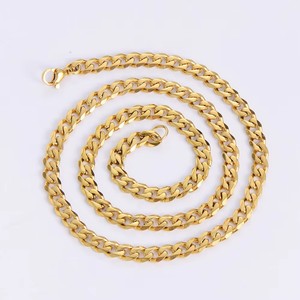 Cadena Cubana Miami de Acero Inoxidable Chapada en Oro de 18K, Pulida a Alto Brillo, de 3.5mm, 5mm, 7mm, 9mm, 11mm, 18mm - Product Image 6