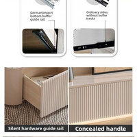 Meuble TV en Bois Massif de Style Italien Petit Format Minimaliste pour Salon, Meuble de Rangement Élégant sur Pied
