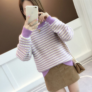Phong cách thời trang Hàn Quốc cô gái ưa thích Hàng dệt kim phụ nữ giản dị mới nhất người phụ nữ thiết kế mới Áo len - Product Image 3