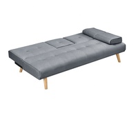 Canapé-lit paresseux pliable à trois places en similicuir avec porte-gobelet et haut-parleur Bluetooth