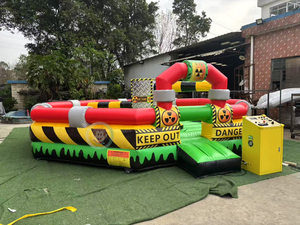 Sweeper Wipeout Eliminator <span class=keywords><strong>Trampoline</strong></span> <span class=keywords><strong>Park</strong></span> <span class=keywords><strong>Trampoline</strong></span> Inflatable Toxic Meltdown Wipeout Bouncer Game - Product Image 1