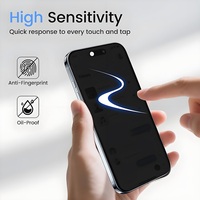 Protection d'écran anti-espion à couverture intégrale pour iPhone 16 PRO MAX, verre de confidentialité pour iPhone 18, 17 Air, 17 Pro Max, verre trempé