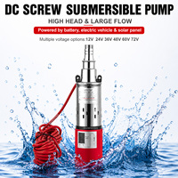 Pompe à eau propre électrique agricole, pompe submersible haute pression pour puits profonds, pompe à vis CC 12V/24V/48V/60V