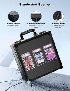 Scatola Portacarte Gradate per PSA con Serratura <span class=keywords><strong>TSA</strong></span>, Custodia per Carte Collezionabili in Lega di Alluminio - Product Image 3