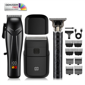 เครื่องตัดผมไฟฟ้าแบบมืออาชีพ 3 in 1  ทำจากสแตนเลส  แบบชาร์จได้ พร้อมใบมีดปรับระดับได้ สำหรับใช้ในบ้านและนอกบ้าน - Product Image 1