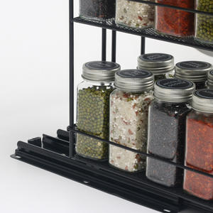 Étagère de rangement en métal à 2 niveaux coulissante pour la cuisine <span class=keywords><strong>avec</strong></span> rails coulissants pour les bouteilles d'épices sous l'évier - Product Image 5