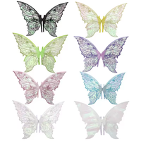 Ailes de papillon surdimensionnées irisées, nouvelle collection 2025, impression dorée scintillante, ailes d'ange pour une photographie éblouissante