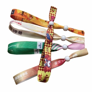 Promotional Fashion Woven Decorative Waterproof Polyester <b>Fabric</b> Multi-Occasion Festival Wristbands 10MM Band Width <b>Silver</b> Gold - Product Image 3