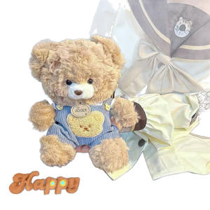 高品质卡哇伊泰迪熊毛绒玩具新设计棕色白熊可爱连衣裙pp棉填充网眼完美圣诞礼物 - Product Image 3