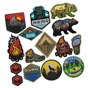 Bordado a máquina Senderismo y Camping Serie de paisajes naturales Parches de bucle de gancho para mochila al aire libre Ropa y sombreros Decoración - Product Image 1