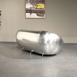 Divano di Lusso Vintage Industriale Retrò Stile Aviatore per Bar Sigari, Pub, Club, Studio, Concessionaria Auto, Salotto, Arredamento per Club Sigari - Product Image 4