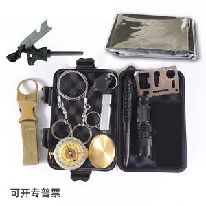 Juego de herramientas de supervivencia FAK, compacto, metálico, multifunción, equipo de emergencia para exteriores, para primeros auxilios en áreas silvestres y viajes - Product Image 5