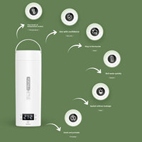 Bouilloire Électrique Portable, Petite Bouilloire de Voyage 300W, Chauffe-Eau Rapide, Acier Inoxydable 304, Pot à Eau Bouillante Portable