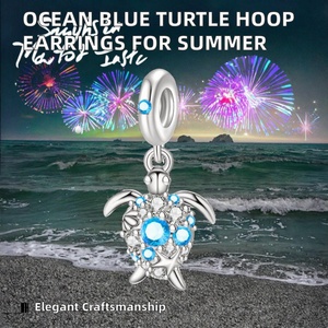 Colgante Geométrico de Tortuga Azul Oceánico, Creativo y Lindo, para Vacaciones de Verano en la Playa, Accesorios de Moda Exquisitos - Product Image 1
