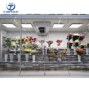 NSF 유리문이있는 쿨러 냉동고 차가운 보관실의 꽃 디스플레이 산책