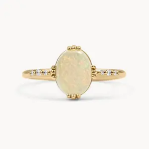 Anéis delicados para mulheres, joias para mulheres, prata esterlina 925, diamante fino, banhado a ouro, opala, fogo, pedra, anel