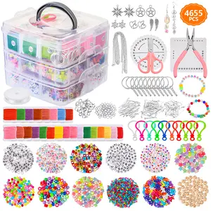 Diy Jewelry Accessories Set Kids Alphabet Bead Material Homemade Jewelry Beaded 4655pcs Set Accessories Adults