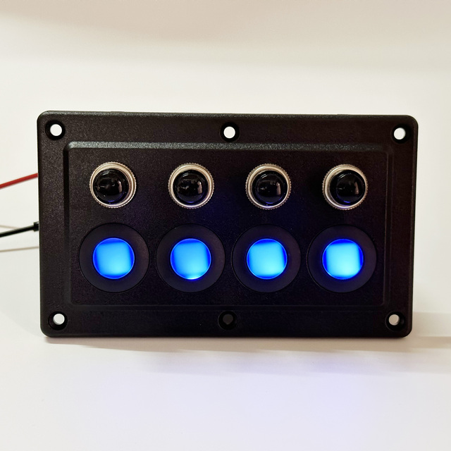 On Sale DC 12V Watertight 4 Gang Touchscreen Panel With Blue LED Light for Cars Ships Boats