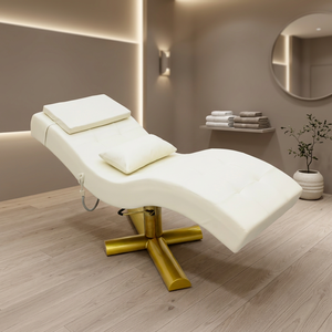 Comfortable S Line Esthetician Bed <b>with</b> <b>Wheels</b> Rolling <b>Stool</b> Utility Cart Combo Heavy Duty Tattoo Facial Massage Table - Product Image 1