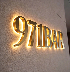 Indoor Wall Decoration 3D <b>LED</b> Backlit Acrylic Rectangular <b>Letter</b> Signage Logo Signs Company Logo Name Easy Installation - Product Image 1