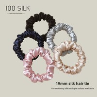 Vente directe usine – Chouchous de luxe 100 % soie couleur personnalisée, accessoires pour cheveux 19/22/25 mm, élastiques en soie naturelle pour femmes et filles