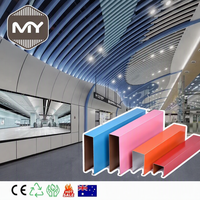 Plafond suspendu linéaire en aluminium blanc personnalisé MEIYU en forme de U pour couloir commercial