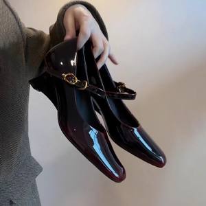 Nouvelle Collection 2026 – Escarpins Femme en Cuir Véritable Ambré à Talon Compensé, Bout Carré et Boucle Unique - Product Image 3