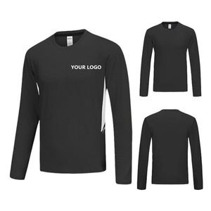 T-shirt de sport pour homme, coupe ajustée, séchage rapide, léger, manches longues, en soie glacée, pour l'entraînement et le fitness en extérieur - Product Image 1