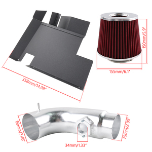 Kit d'admission d'air froid pour BMW 128i 328i 3.0L N52 I6, bouclier thermique rouge-noir, isolation thermique, 07-11, garantie 1 an AIM026-RD-SL - Product Image 6