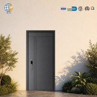 Porte d'entrée KaiYu de luxe en acier noir mat, antivol, robuste, avec serrure multipoints, insonorisée et résistante à l'humidité