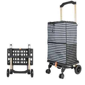 Baoyu Carry Vegetable 4 Wheel VIP Customer Trolley Shopping Trolley Trolly Bags Folding Market Trolley