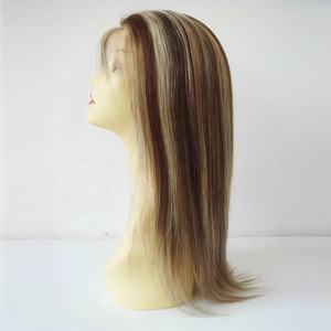 Perruque full lace wig Remy naturelle, cheveux humains vierges, reflets blonds, marron, densité 100%, alignée de cuticules, hd, en Stock, haute qualité, 6H613 - Product Image 1