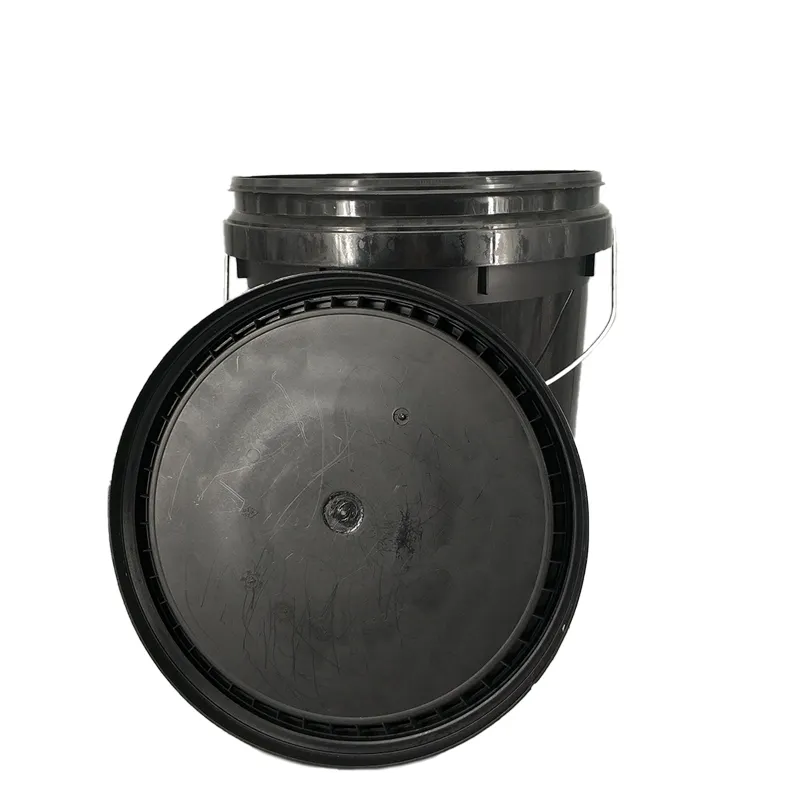 5gallon 20 liter black plastic paint bucket bucket With Lids